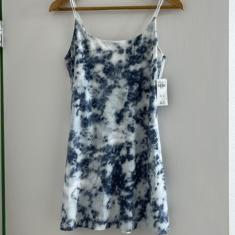 Abercrombie & Fitch Navy and White Tie-Dye Mini Dress